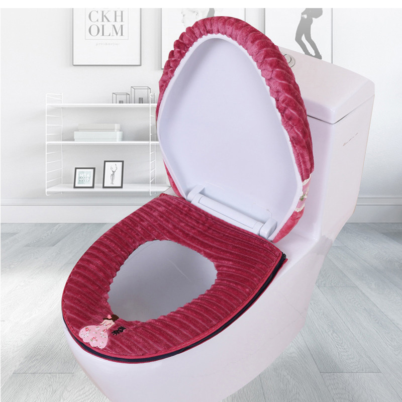 2db WC ülőkehuzat szett Fürdőszoba Puha Vastagabb Melegítő WC ülőke párnák Plüss Szőnyeg Fedőbetét Lakásdekorációs Kiegészítők Ágyalátét