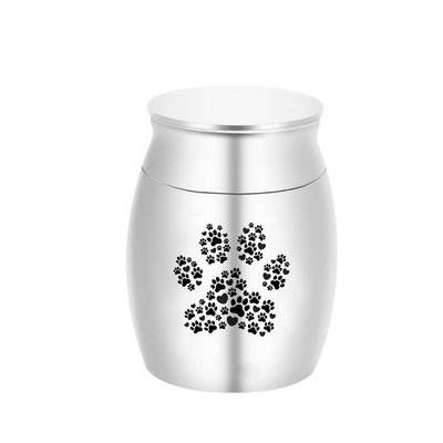 Mala 30x40 mm urna za kremiranje za pepeo kućnih ljubimaca Mini šapa Ljubavno srce Urna za uspomenu od nehrđajućeg čelika Memorijalne urne za uspomenu za pse, mačke