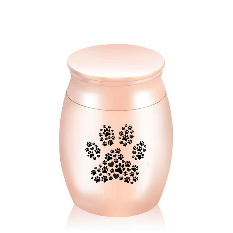 Mala 30x40 mm urna za kremiranje za pepeo kućnih ljubimaca Mini šapa Ljubavno srce Urna za uspomenu od nehrđajućeg čelika Memorijalne urne za uspomenu za pse, mačke