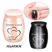 Mini urnas piemiņas kremācijas urna pelniem sirds formas alumīnija sakausējums pelniem piecu krāsu pelnu turētājs-mūžīgi mīlēts