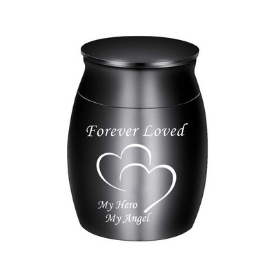 Mini urnas piemiņas kremācijas urna pelniem sirds formas alumīnija sakausējums pelniem piecu krāsu pelnu turētājs-mūžīgi mīlēts