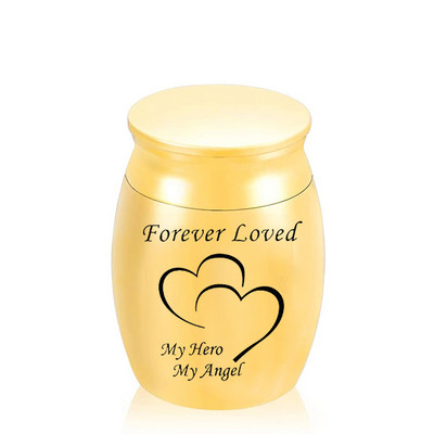 Mini urnas piemiņas kremācijas urna pelniem sirds formas alumīnija sakausējums pelniem piecu krāsu pelnu turētājs-mūžīgi mīlēts