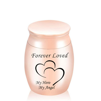 Mini urnas piemiņas kremācijas urna pelniem sirds formas alumīnija sakausējums pelniem piecu krāsu pelnu turētājs-mūžīgi mīlēts