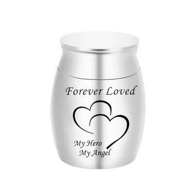 Mini urnas piemiņas kremācijas urna pelniem sirds formas alumīnija sakausējums pelniem piecu krāsu pelnu turētājs-mūžīgi mīlēts