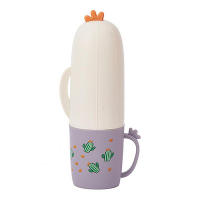 Zobu birstes glabāšanas futrālis Ūdensnecaurlaidīgs 2 vienā ABS Cute karikatūra Cactus Tumbler krūzes turētājs Vannas istabas piederumi