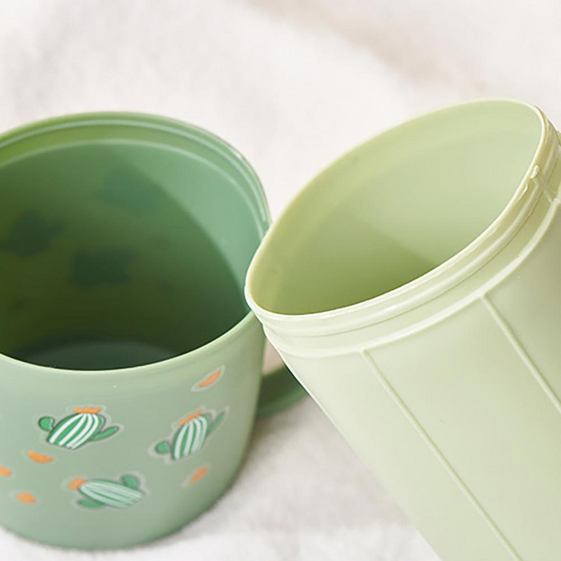 Zobu birstes glabāšanas futrālis Ūdensnecaurlaidīgs 2 vienā ABS Cute karikatūra Cactus Tumbler krūzes turētājs Vannas istabas piederumi