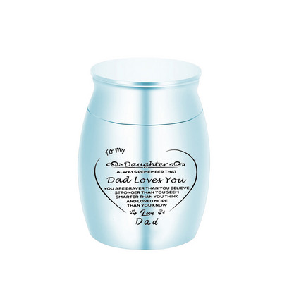 Urna u obliku srca za ljudski pepeo za uspomene Urne za kremiranje od aluminijske legure Pogrebni spomen pepeo Mali pepeo za uspomene