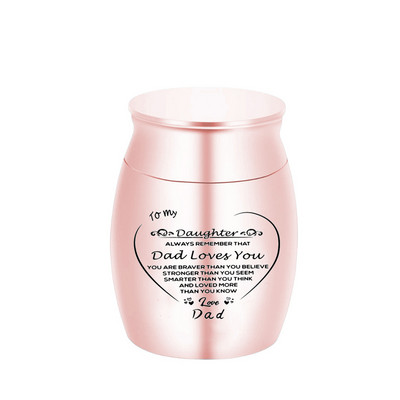 Urna u obliku srca za ljudski pepeo za uspomene Urne za kremiranje od aluminijske legure Pogrebni spomen pepeo Mali pepeo za uspomene