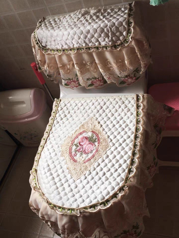 Navlaka za WC školjku 3 komada Crvena navlaka za WC školjku Ukrasna navlaka za WC školjku Hotelska kupaonica Čipkana navlaka za WC školjku Plava