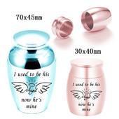 Izgrebti eņģeļa spārni urnas kremācijas urna cilvēku pelniem piemiņas mini alumīnija sakausējuma pelnu burka bēru pelnu turētājs