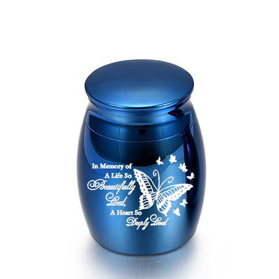 Kremācijas urnas piemiņai tauriņa raksta pelnu burka, lai pieminētu mīļotā cilvēka vai mājdzīvnieka mini pelnu turētāju