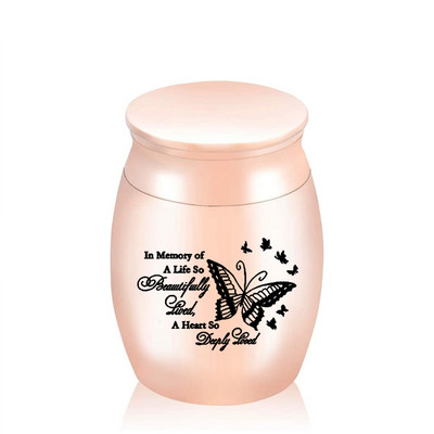 Kremācijas urnas piemiņai tauriņa raksta pelnu burka, lai pieminētu mīļotā cilvēka vai mājdzīvnieka mini pelnu turētāju