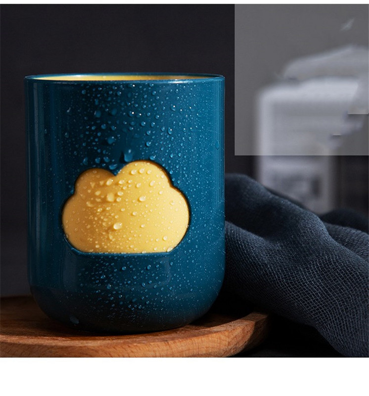 Vienkārša mājsaimniecības radoša zobu birstes krūze mākoņa mazgāšanas krūze ar rokturi mutes skalojamā līdzekļa krūze pāris zobu birstes krūze zobu cilindra krūze