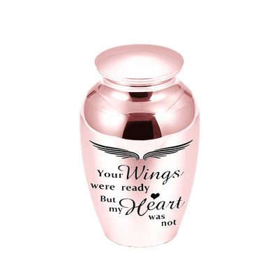 Gaišas krāsas urnas piemiņas burka grebti eņģeļa spārni urnas bēru piemiņai urnas turētājs maza piemiņas urna ar samta maisiņu