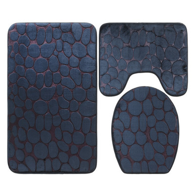 3Gb/komplekts Flaneļa Vannas Paklājiņa Komplekts Tualetes Vāks Pārsegs Paklāji Neslīdoši Mazgājami Reljefi WC grīdas Paklāji Vannas istabas Kāju Paklājiņā