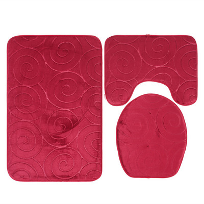 3Gb/komplekts Flaneļa Vannas Paklājiņa Komplekts Tualetes Vāks Pārsegs Paklāji Neslīdoši Mazgājami Reljefi WC grīdas Paklāji Vannas istabas Kāju Paklājiņā