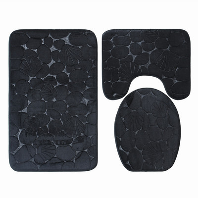 3Gb/komplekts Flaneļa Vannas Paklājiņa Komplekts Tualetes Vāks Pārsegs Paklāji Neslīdoši Mazgājami Reljefi WC grīdas Paklāji Vannas istabas Kāju Paklājiņā