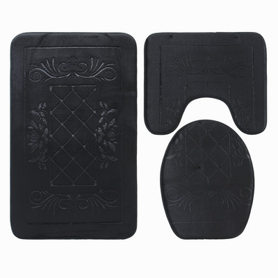 3Gb/komplekts Flaneļa Vannas Paklājiņa Komplekts Tualetes Vāks Pārsegs Paklāji Neslīdoši Mazgājami Reljefi WC grīdas Paklāji Vannas istabas Kāju Paklājiņā