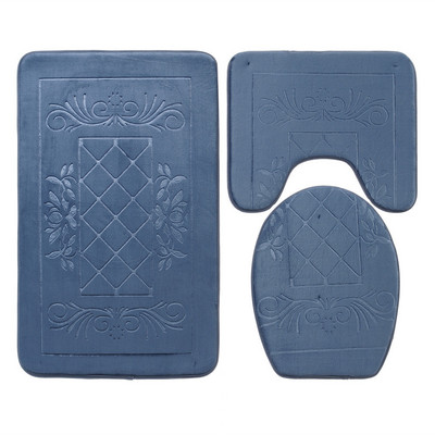 3Gb/komplekts Flaneļa Vannas Paklājiņa Komplekts Tualetes Vāks Pārsegs Paklāji Neslīdoši Mazgājami Reljefi WC grīdas Paklāji Vannas istabas Kāju Paklājiņā