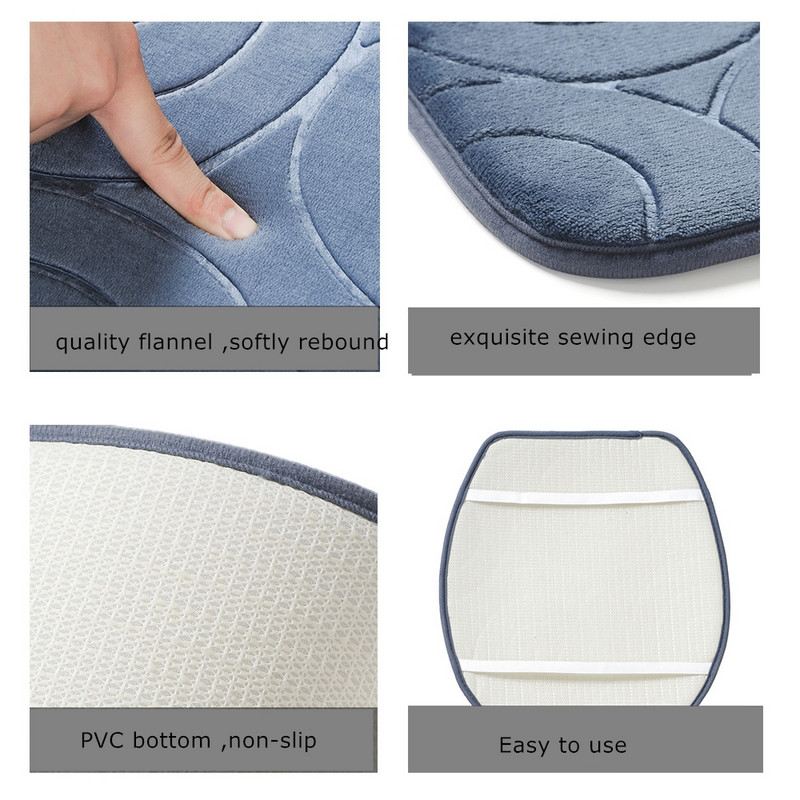 3Gb/komplekts Flaneļa Vannas Paklājiņa Komplekts Tualetes Vāks Pārsegs Paklāji Neslīdoši Mazgājami Reljefi WC grīdas Paklāji Vannas istabas Kāju Paklājiņā
