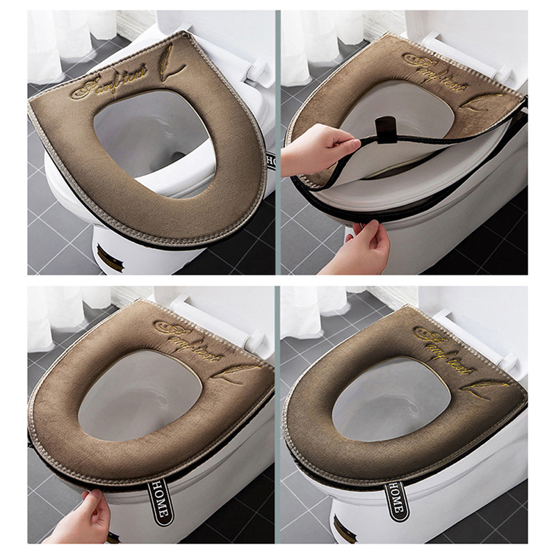 Tualeto sėdynės užvalkalas Closestool Kilimėlis Plaunamas Vonios Priedai Žiemai Šiltas Minkštas Pliušas Storas Universalus Neperšlampamas Tualeto užvalkalas