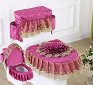 Fyjafon 3gab tualetes sēdekļa pārsegs zils luxuriou tualetes pārklājs mazgājams augstas kvalitātes tvertnes pārsegs ar uzglabāšanas maisiņu