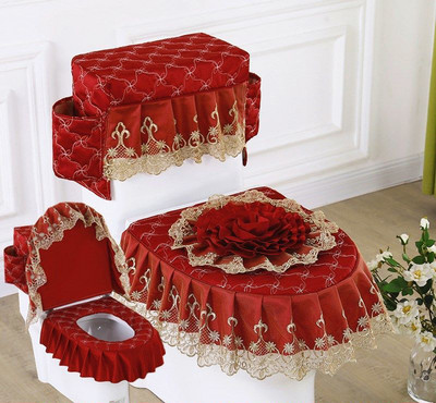 Fyjafon 3gab tualetes sēdekļa pārsegs zils luxuriou tualetes pārklājs mazgājams augstas kvalitātes tvertnes pārsegs ar uzglabāšanas maisiņu