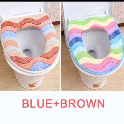 Coral Velvet WC prostirka Dvodijelna topla vodootporna WC daska Naljepnica Univerzalna WC navlaka