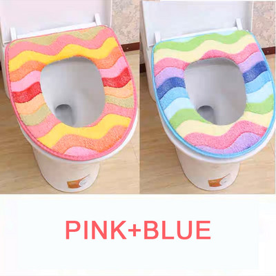 Coral Velvet WC prostirka Dvodijelna topla vodootporna WC daska Naljepnica Univerzalna WC navlaka