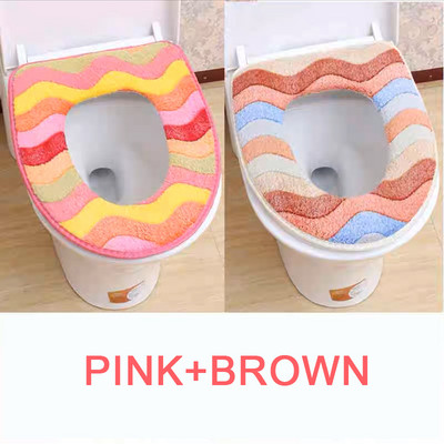 Coral Velvet WC prostirka Dvodijelna topla vodootporna WC daska Naljepnica Univerzalna WC navlaka