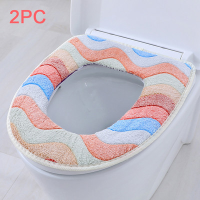 Coral Velvet WC prostirka Dvodijelna topla vodootporna WC daska Naljepnica Univerzalna WC navlaka