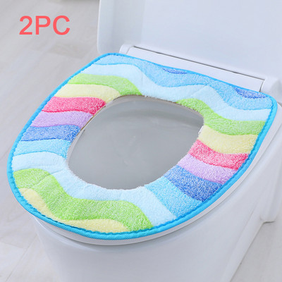 Coral Velvet WC prostirka Dvodijelna topla vodootporna WC daska Naljepnica Univerzalna WC navlaka