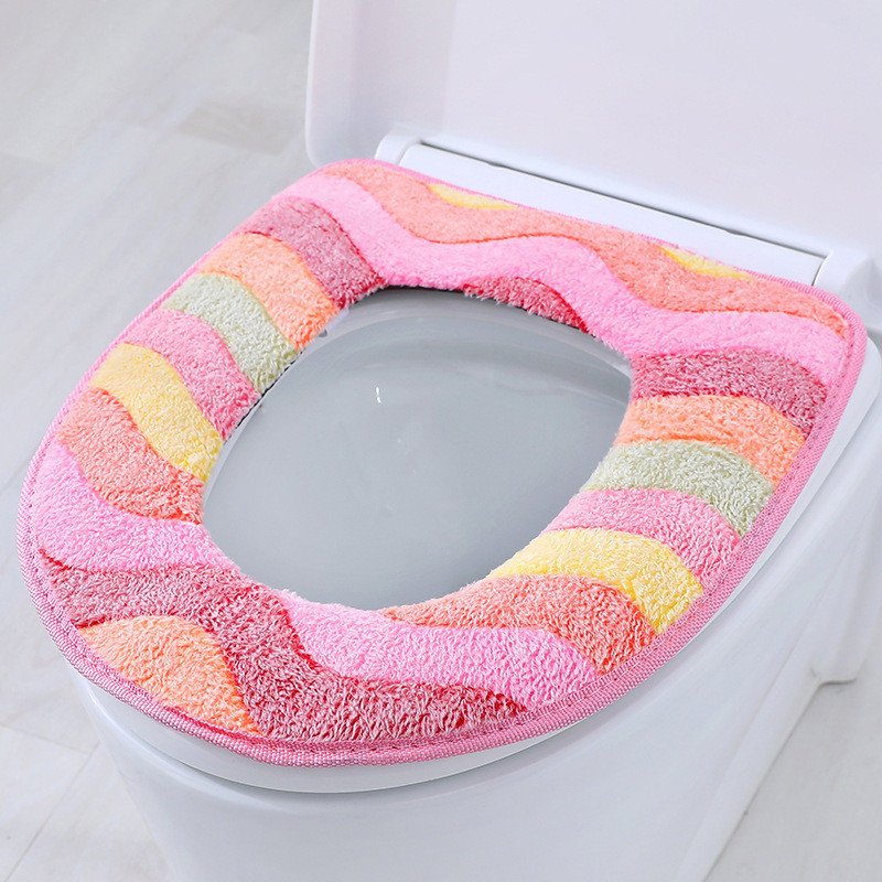 Coral Velvet WC prostirka Dvodijelna topla vodootporna WC daska Naljepnica Univerzalna WC navlaka