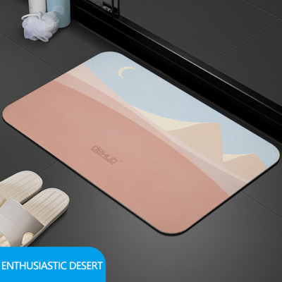 Diatomīta dubļu ūdens uzsūcošs paliktnis pēdām vannas istabas durvju aile Diatomīta paklājiņš tualetes neslīdošs ātri žūstošs paklājs tualetes spilvens