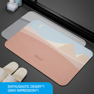 Diatomīta dubļu ūdens uzsūcošs paliktnis pēdām vannas istabas durvju aile Diatomīta paklājiņš tualetes neslīdošs ātri žūstošs paklājs tualetes spilvens