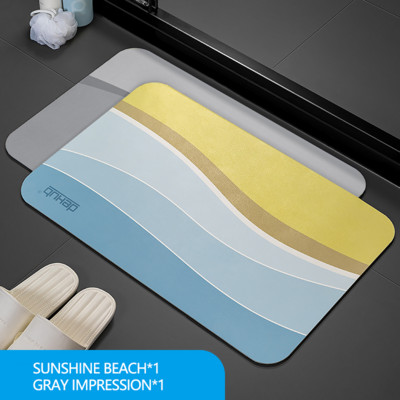 Diatomīta dubļu ūdens uzsūcošs paliktnis pēdām vannas istabas durvju aile Diatomīta paklājiņš tualetes neslīdošs ātri žūstošs paklājs tualetes spilvens