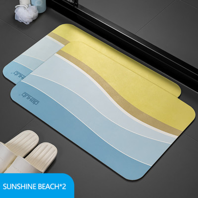 Diatomīta dubļu ūdens uzsūcošs paliktnis pēdām vannas istabas durvju aile Diatomīta paklājiņš tualetes neslīdošs ātri žūstošs paklājs tualetes spilvens