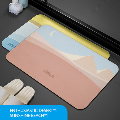 Diatomīta dubļu ūdens uzsūcošs paliktnis pēdām vannas istabas durvju aile Diatomīta paklājiņš tualetes neslīdošs ātri žūstošs paklājs tualetes spilvens