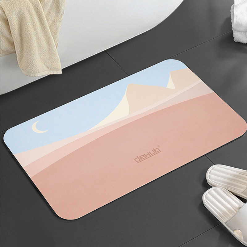 Diatomīta dubļu ūdens uzsūcošs paliktnis pēdām vannas istabas durvju aile Diatomīta paklājiņš tualetes neslīdošs ātri žūstošs paklājs tualetes spilvens