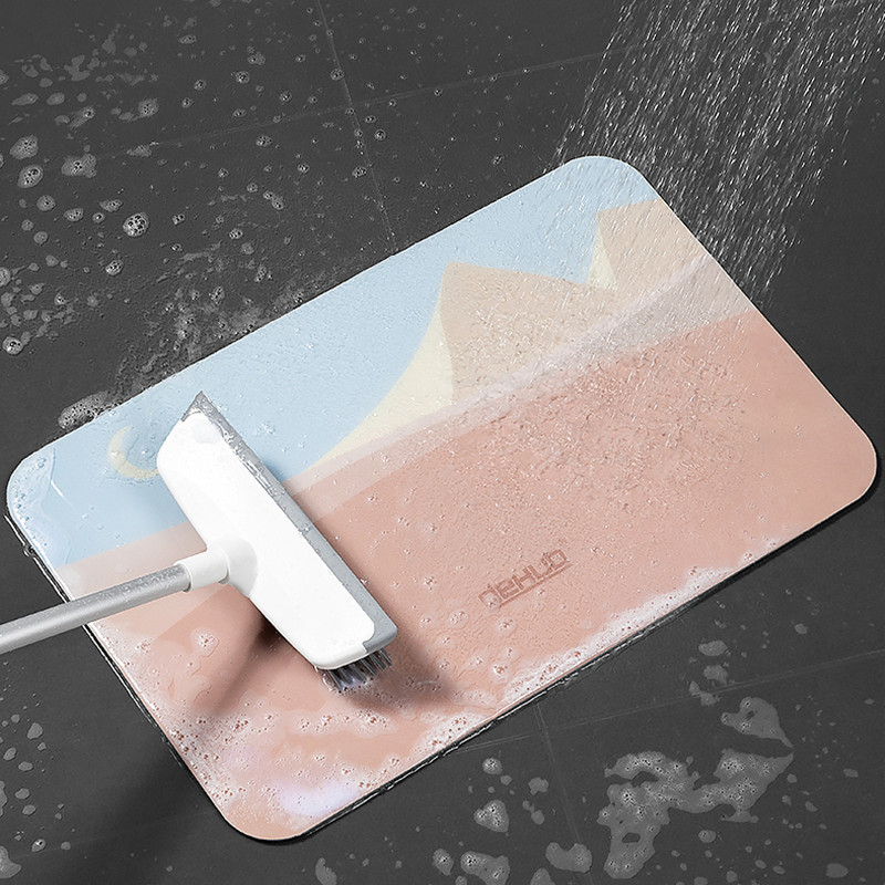 Diatomīta dubļu ūdens uzsūcošs paliktnis pēdām vannas istabas durvju aile Diatomīta paklājiņš tualetes neslīdošs ātri žūstošs paklājs tualetes spilvens