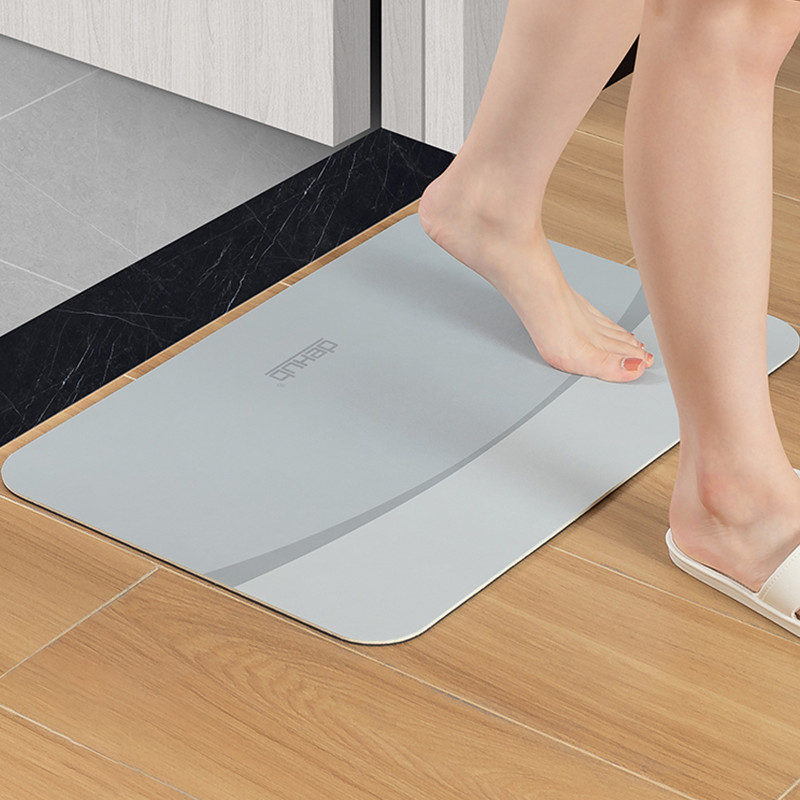 Diatomīta dubļu ūdens uzsūcošs paliktnis pēdām vannas istabas durvju aile Diatomīta paklājiņš tualetes neslīdošs ātri žūstošs paklājs tualetes spilvens