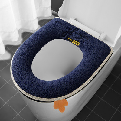 Univerzalna navlaka za WC sjedalo Zima Topla, mekana WC prostirka za kupaonicu, periva, uklonjivi patentni zatvarač s preklopnim poklopcem, ručka, vodootporan, kućanstvo