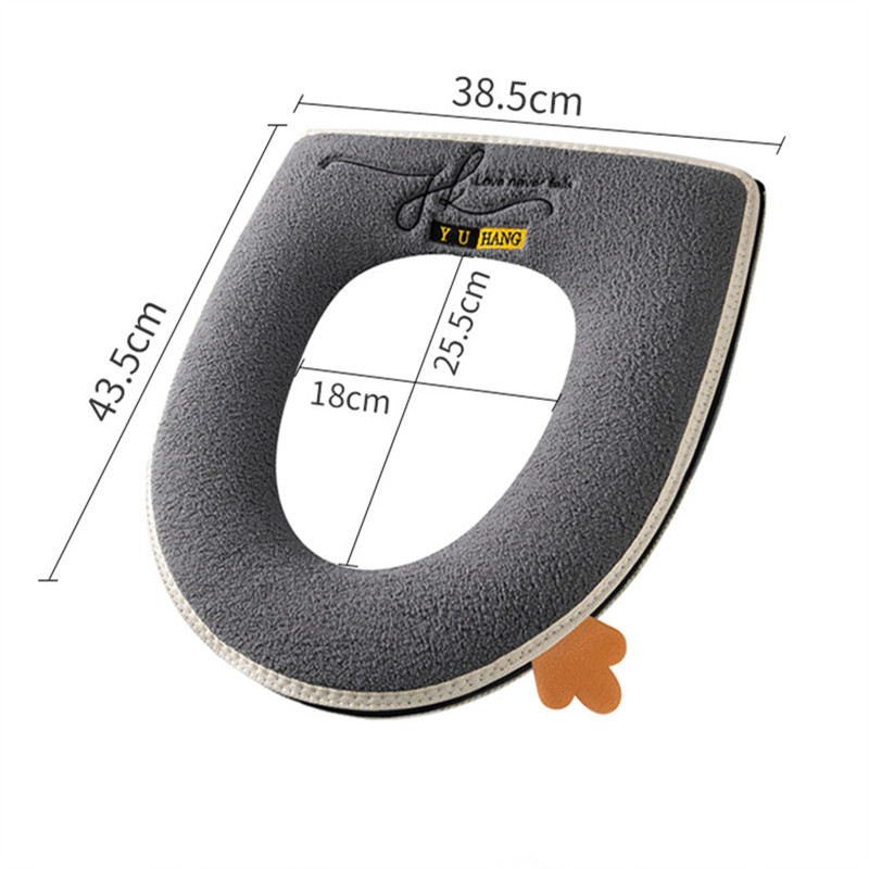 Univerzalna navlaka za WC sjedalo Zima Topla, mekana WC prostirka za kupaonicu, periva, uklonjivi patentni zatvarač s preklopnim poklopcem, ručka, vodootporan, kućanstvo