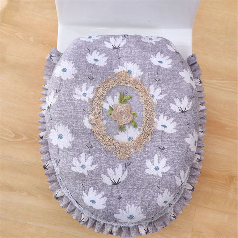 Jastuk za WC školjku Patent zatvarač Izvezena ručka Zimska toplina Vodootporna WC daska Four Seasons Univerzalni ansambl De Salle