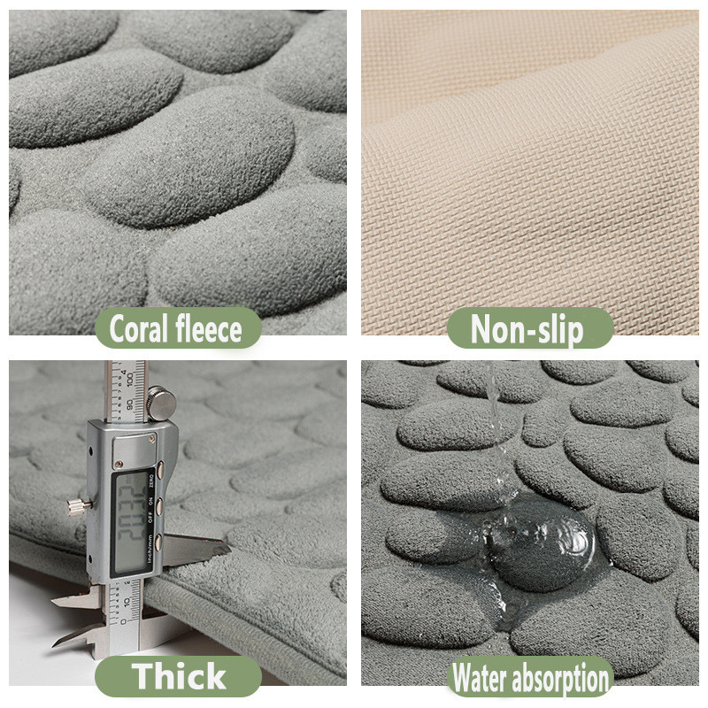 Utisnuta kaldrma Kupaonska prostirka za kadu Neklizajući tepisi u umivaoniku Podna prostirka sa strane kade Otirač za tuširanje Podloga od memorijske pjene