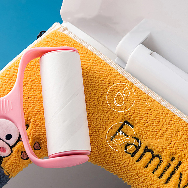 Karikatūra Rabbit Pattern Tualetes sēdekļa pārvalks ar rokturi Mīksts, silts rāvējslēdzējs Tualetes sēdekļa spilvens Closestool Mat Vannas istabas aksesuāri