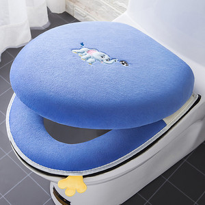 Fürdőszoba melegítő WC ülőke kendő Puha Closestool mosható fedél Felső huzat párna vastagított WC ülőke kellékek