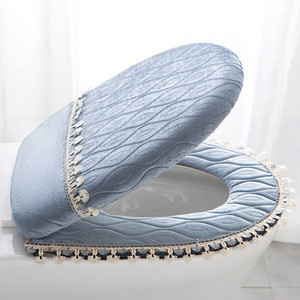 Fürdőszoba melegítő WC ülőke kendő Puha Closestool mosható fedél Felső huzat párna vastagított WC ülőke kellékek