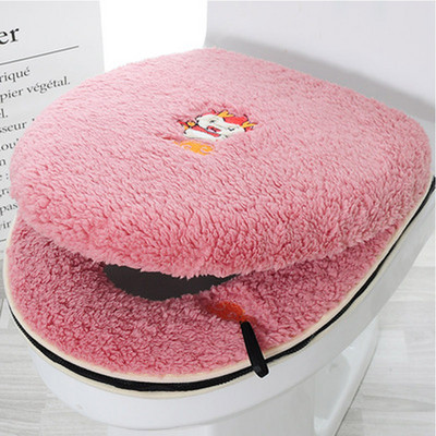 Fürdőszoba melegítő WC ülőke kendő Puha Closestool mosható fedél Felső huzat párna vastagított WC ülőke kellékek