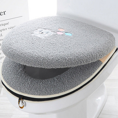 Fürdőszoba melegítő WC ülőke kendő Puha Closestool mosható fedél Felső huzat párna vastagított WC ülőke kellékek